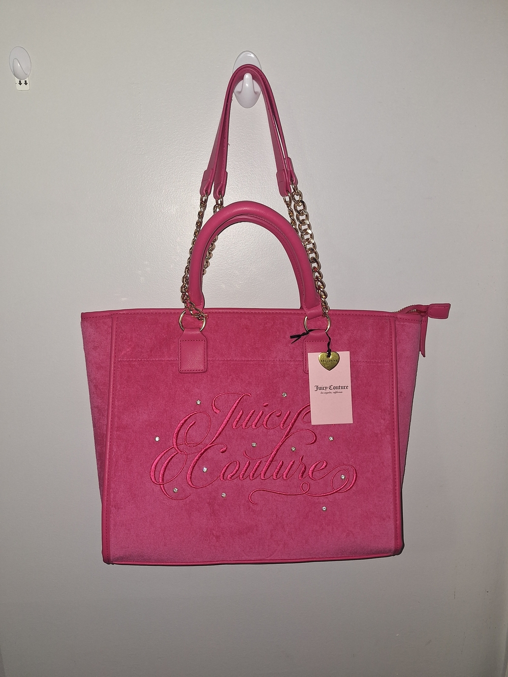 EXCLUSIVE Juicy Couture Pink Tote Bag with Chain Handles